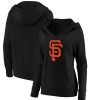 Tops * | Women'S Fanatics Branded Black San Francisco Giants Official Logo Crossover V-Neck Pullover Hoodie