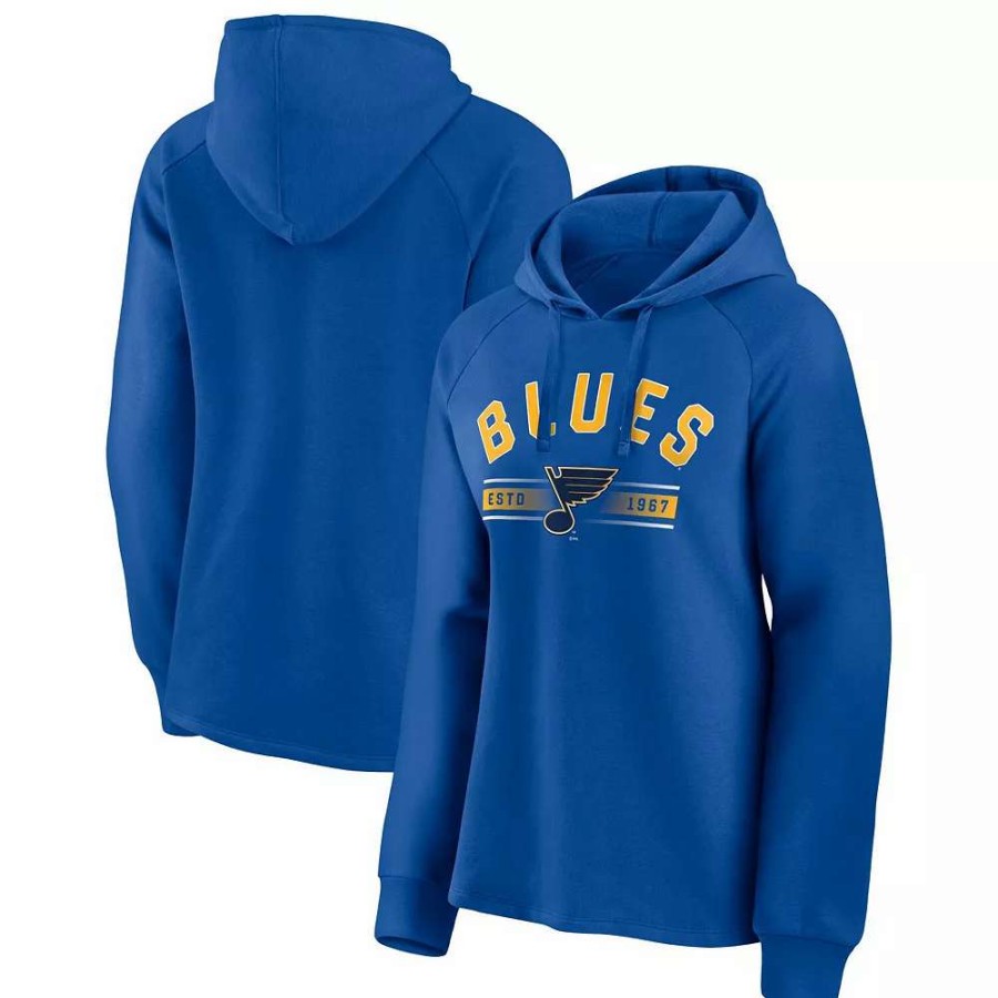 Tops * | Women'S Fanatics Branded Blue St. Louis Blues Perfect Play Raglan Pullover Hoodie