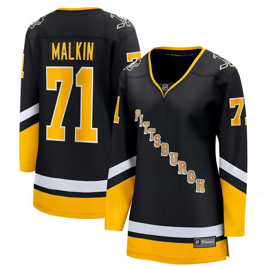 Tops * | Women'S Fanatics Branded Evgeni Malkin Black Pittsburgh Penguins 2021/22 Alternate Premier Breakaway Player Jersey