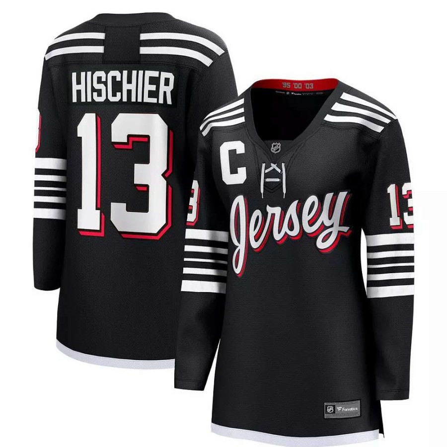 Tops * | Women'S Fanatics Branded Nico Hischier Black New Jersey Devils Alternate Premier Breakaway Player Jersey