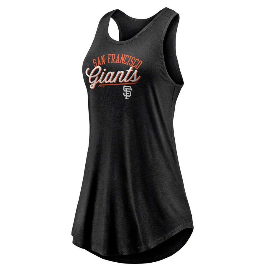 Tops * | Women'S Fanatics Branded Black San Francisco Giants Simplicity Swing Racerback Scoop Neck Tank Top