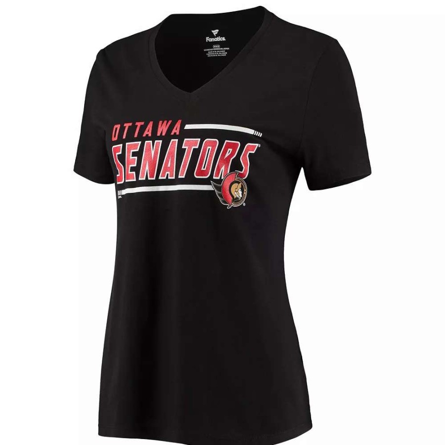 Tops * | Women'S Fanatics Branded Black Ottawa Senators Mascot In Bounds V-Neck T-Shirt