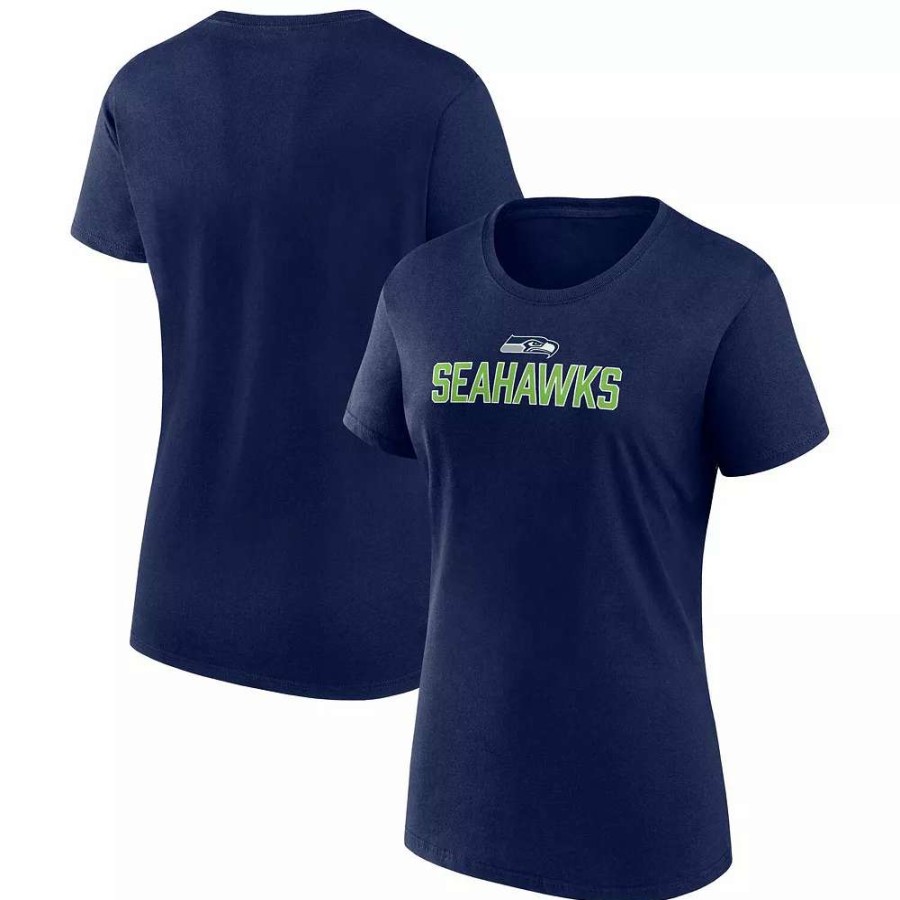 Tops * | Women'S Fanatics Branded College Navy Seattle Seahawks Fundamental Base T-Shirt