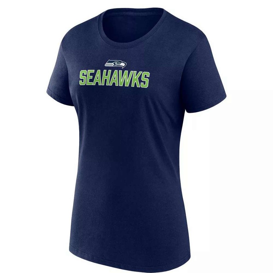 Tops * | Women'S Fanatics Branded College Navy Seattle Seahawks Fundamental Base T-Shirt