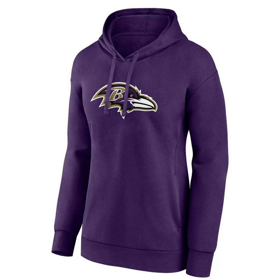 Tops * | Women'S Fanatics Branded Lamar Jackson Purple Baltimore Ravens Player Icon Name & Number Pullover Hoodie