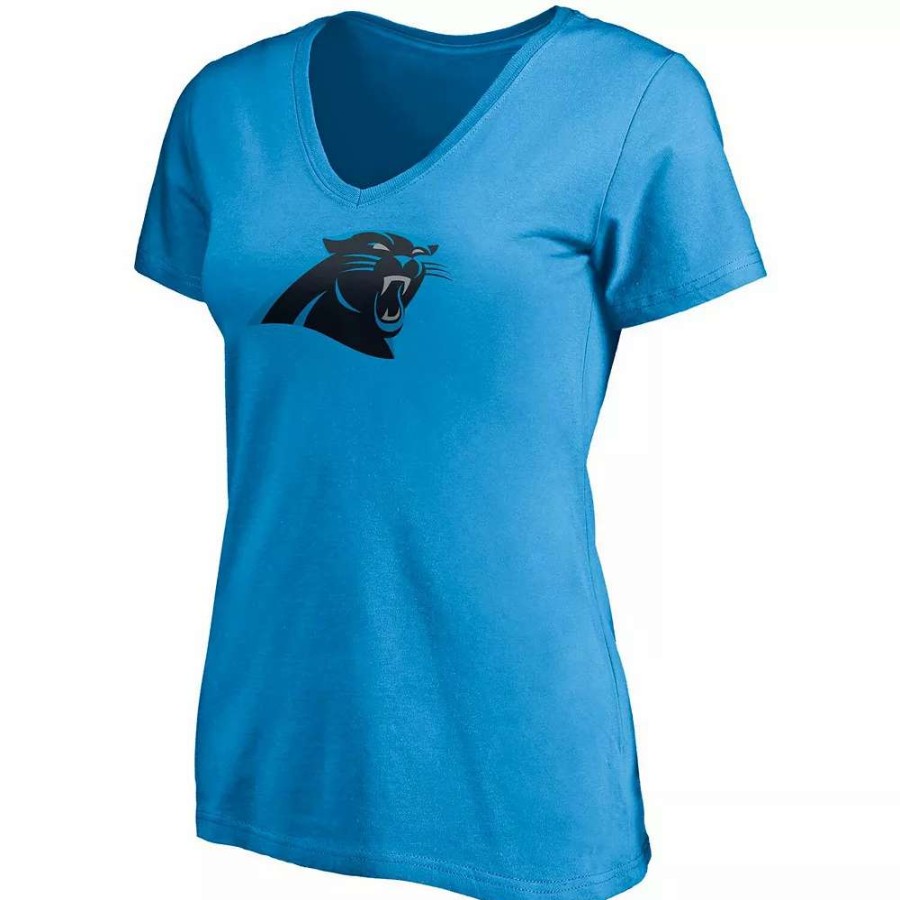 Tops * | Women'S Fanatics Branded Christian Mccaffrey Blue Carolina Panthers Player Icon Name & Number V-Neck T-Shirt