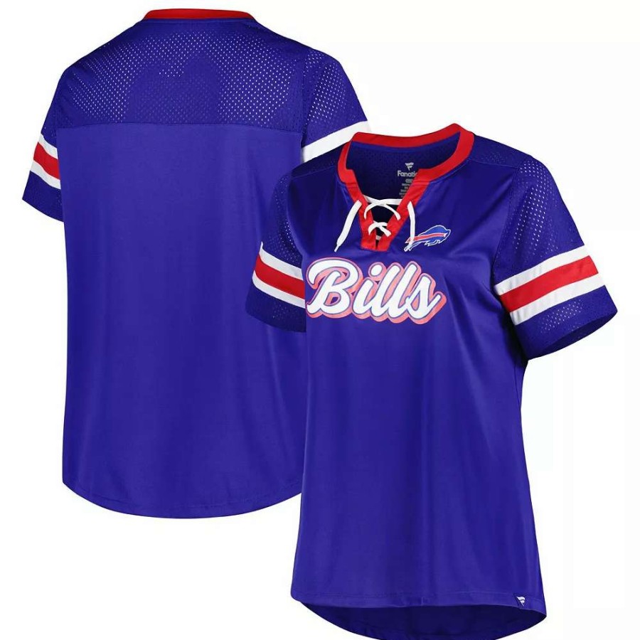 Tops * | Women'S Fanatics Branded Royal Buffalo Bills Plus Size Original State Lace-Up T-Shirt