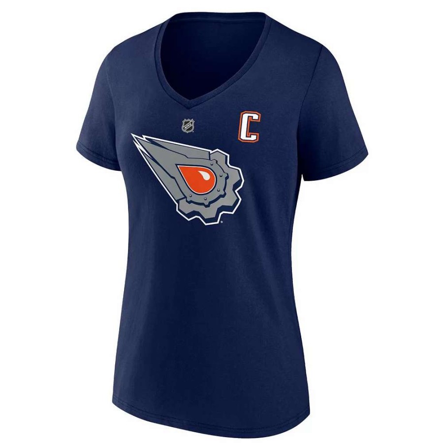 Tops * | Women'S Fanatics Branded Connor Mcdavid Navy Edmonton Oilers Special Edition 2.0 Name & Number V-Neck T-Shirt