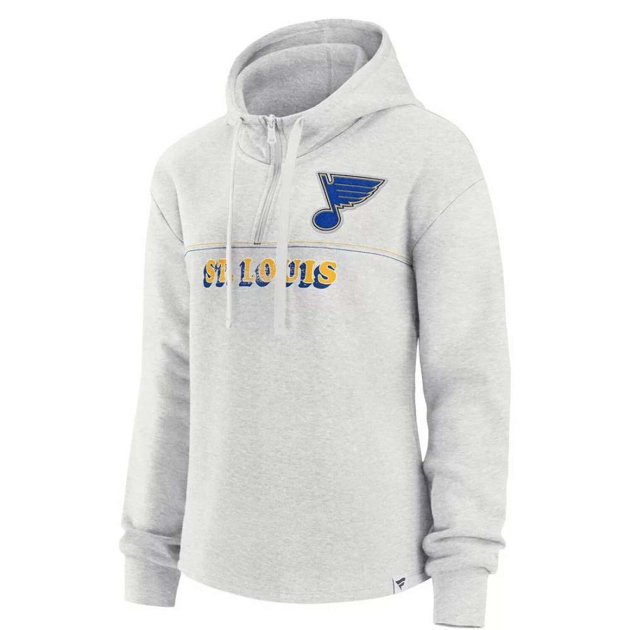 Tops * | Women'S Fanatics Branded Ash St. Louis Blues True Classics Legacy Quarter-Zip Hoodie