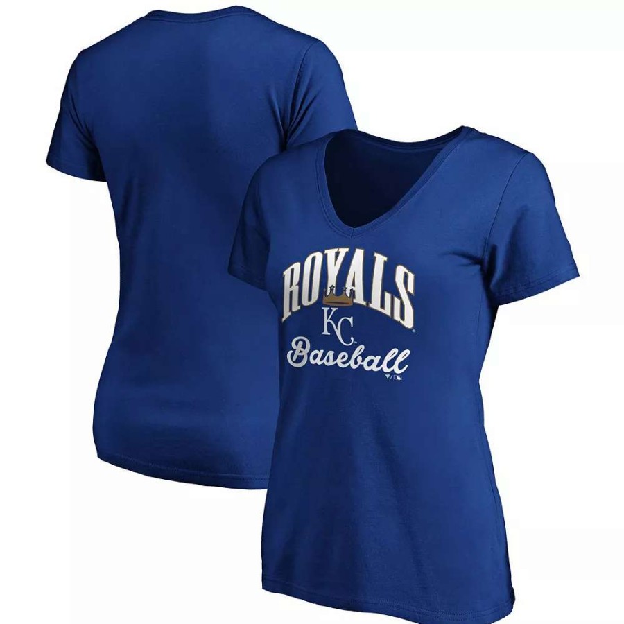 Tops * | Women'S Fanatics Branded Royal Kansas City Royals Victory Script V-Neck T-Shirt