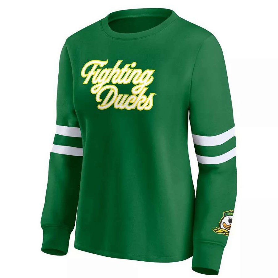 Tops * | Women'S Fanatics Branded Green Oregon Ducks Home Stretch Pullover Sweatshirt