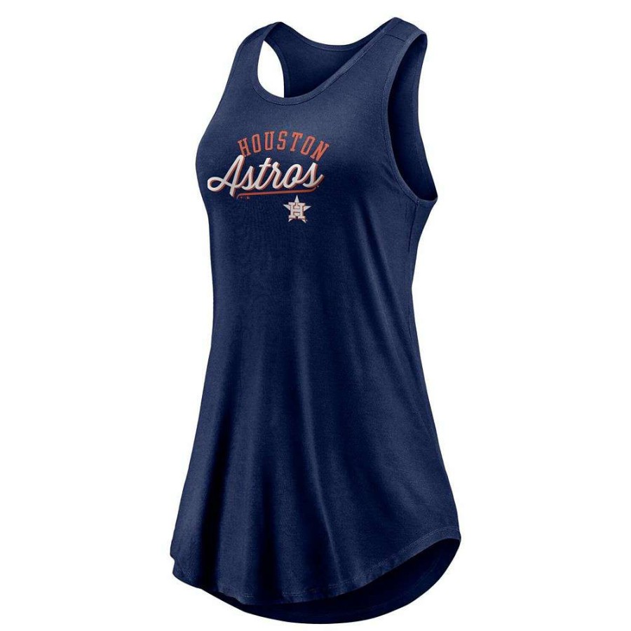 Tops * | Women'S Fanatics Branded Navy Houston Astros Simplicity Swing Racerback Scoop Neck Tank Top