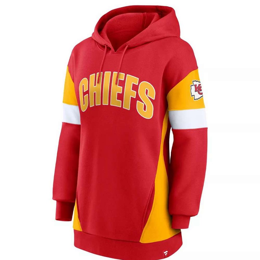 Tops * | Women'S Fanatics Branded Red/Gold Kansas City Chiefs Lock It Down Pullover Hoodie