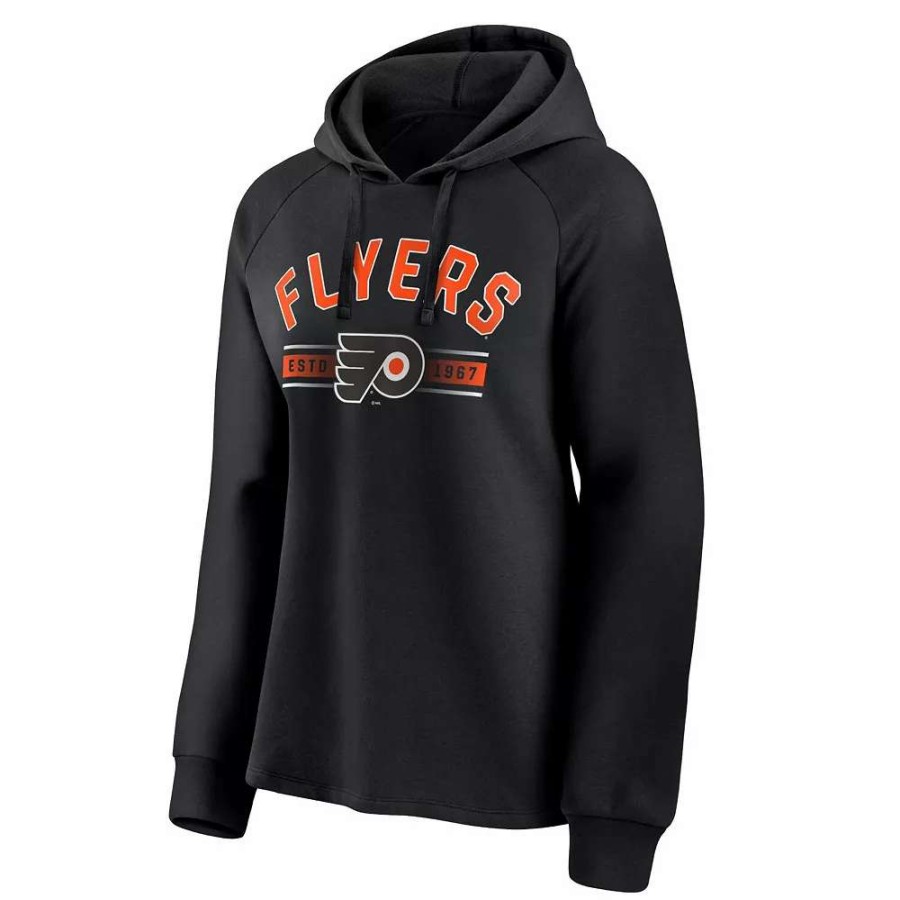 Tops * | Women'S Fanatics Branded Black Philadelphia Flyers Perfect Play Raglan Pullover Hoodie