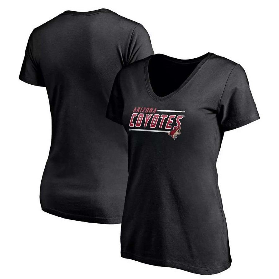 Tops * | Women'S Fanatics Branded Black Arizona Coyotes Mascot In Bounds V-Neck T-Shirt