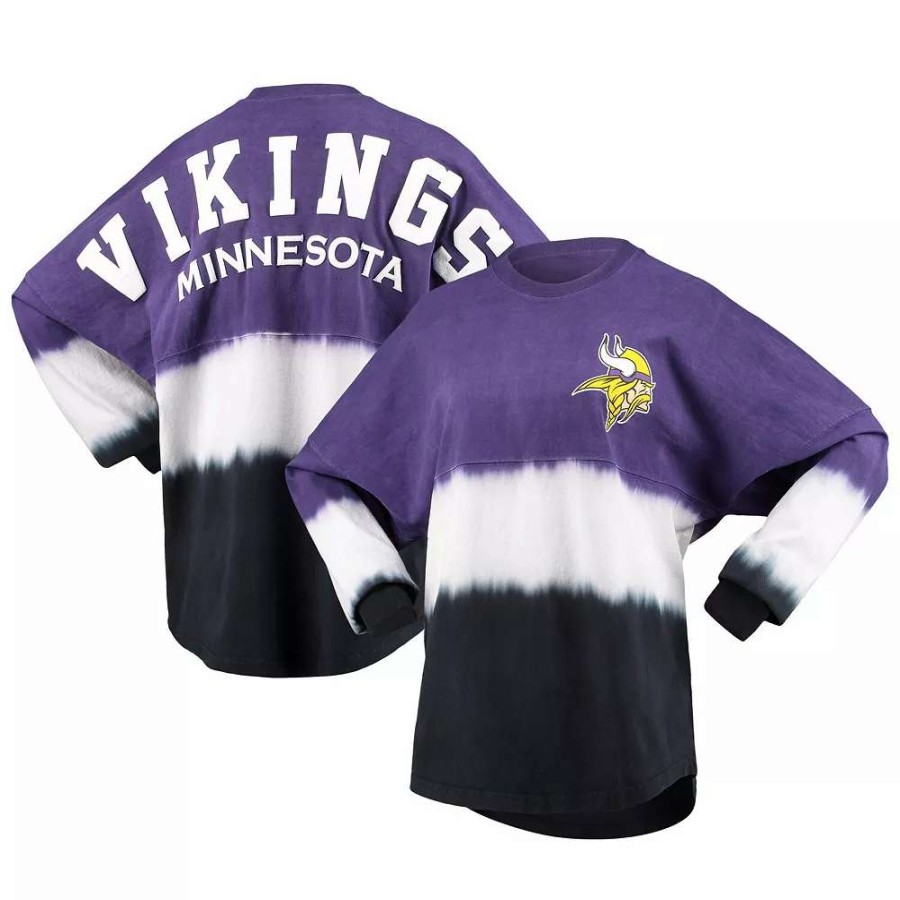 Tops * | Women'S Fanatics Branded Purple/White Minnesota Vikings Ombre Long Sleeve T-Shirt