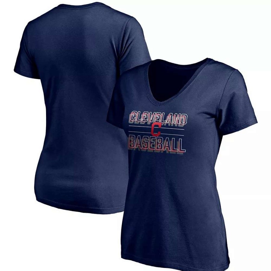 Tops * | Women'S Fanatics Branded Navy Cleveland Indians Compulsion To Win V-Neck T-Shirt