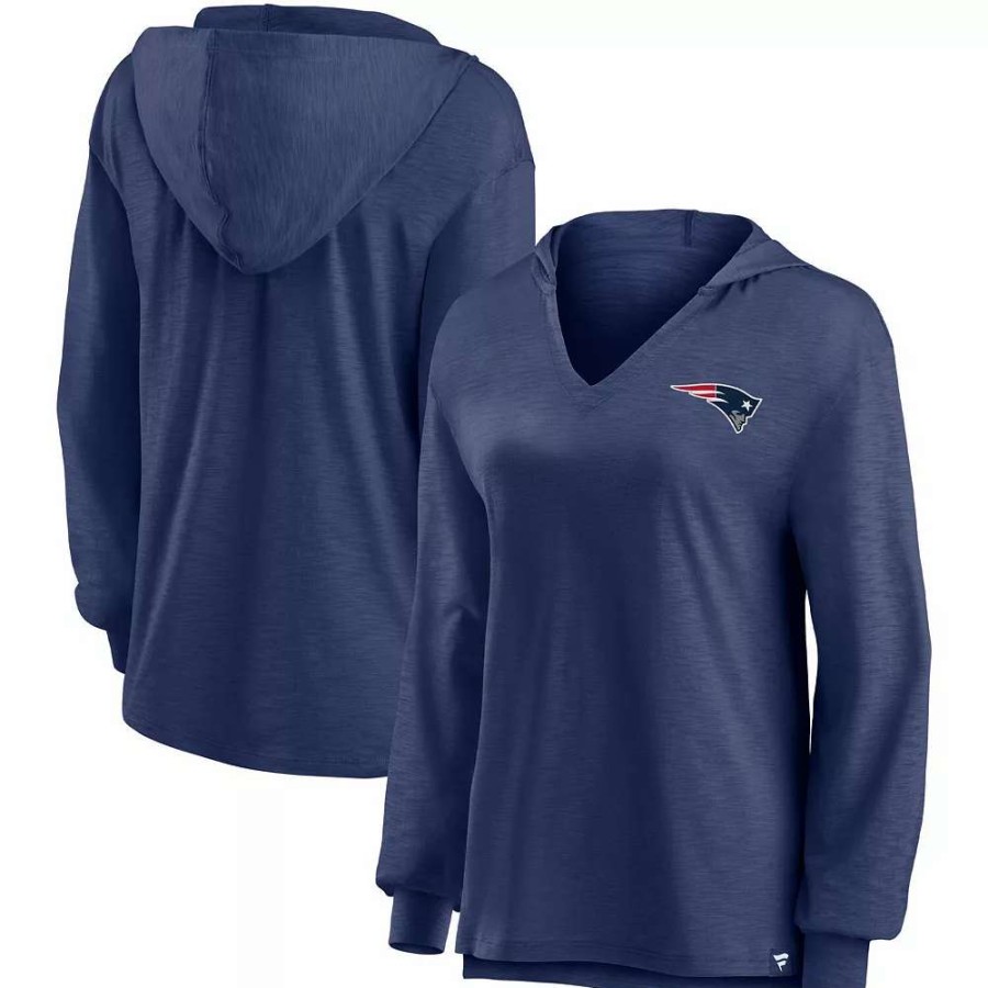 Tops * | Women'S Fanatics Branded Navy New England Patriots Jumper V-Neck Pullover Hoodie