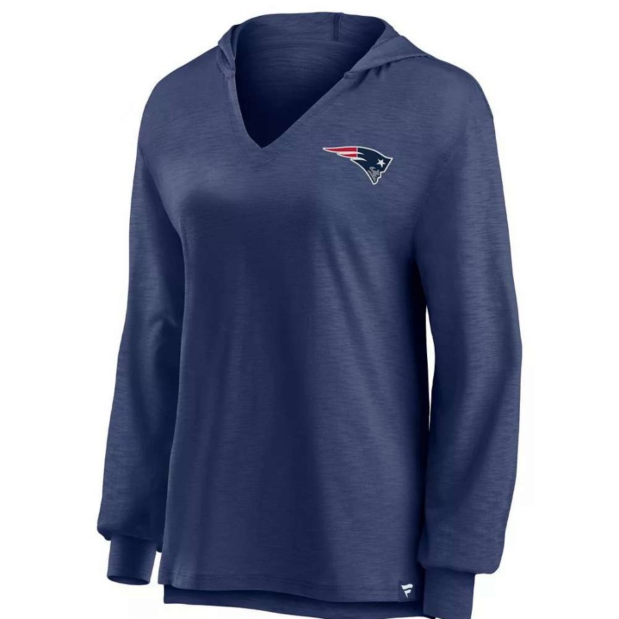 Tops * | Women'S Fanatics Branded Navy New England Patriots Jumper V-Neck Pullover Hoodie