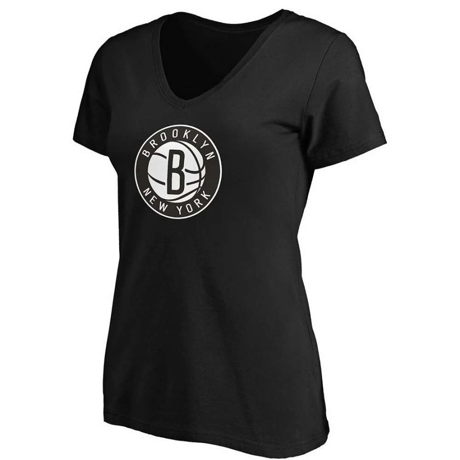 Tops * | Women'S Fanatics Branded Black/White Brooklyn Nets V-Neck T-Shirt Combo Pack