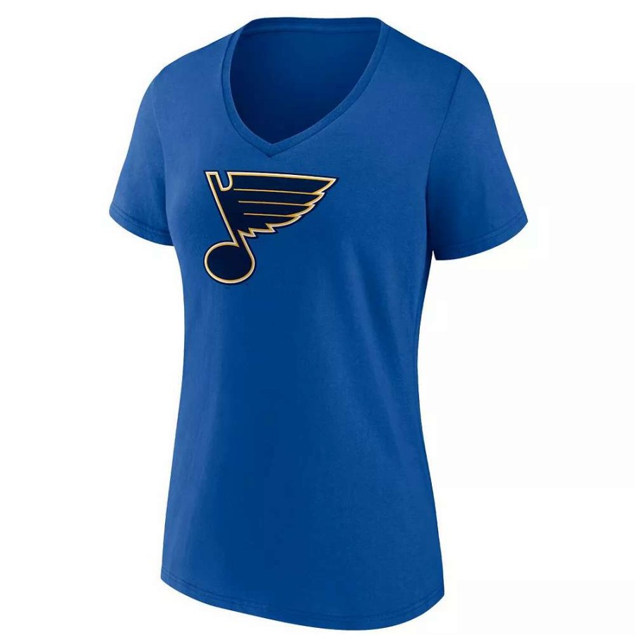 Tops * | Women'S Fanatics Branded Royal St. Louis Blues Primary Logo Team V-Neck T-Shirt