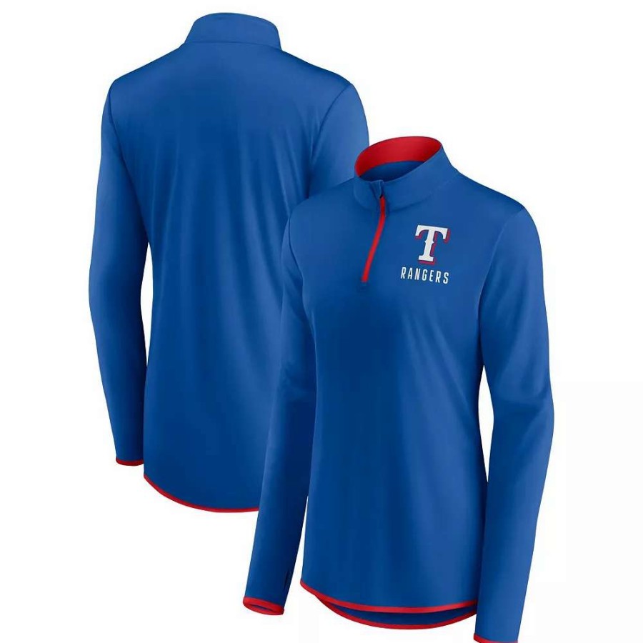 Outerwear * | Women'S Fanatics Branded Royal Texas Rangers Worth The Drive Quarter-Zip Jacket