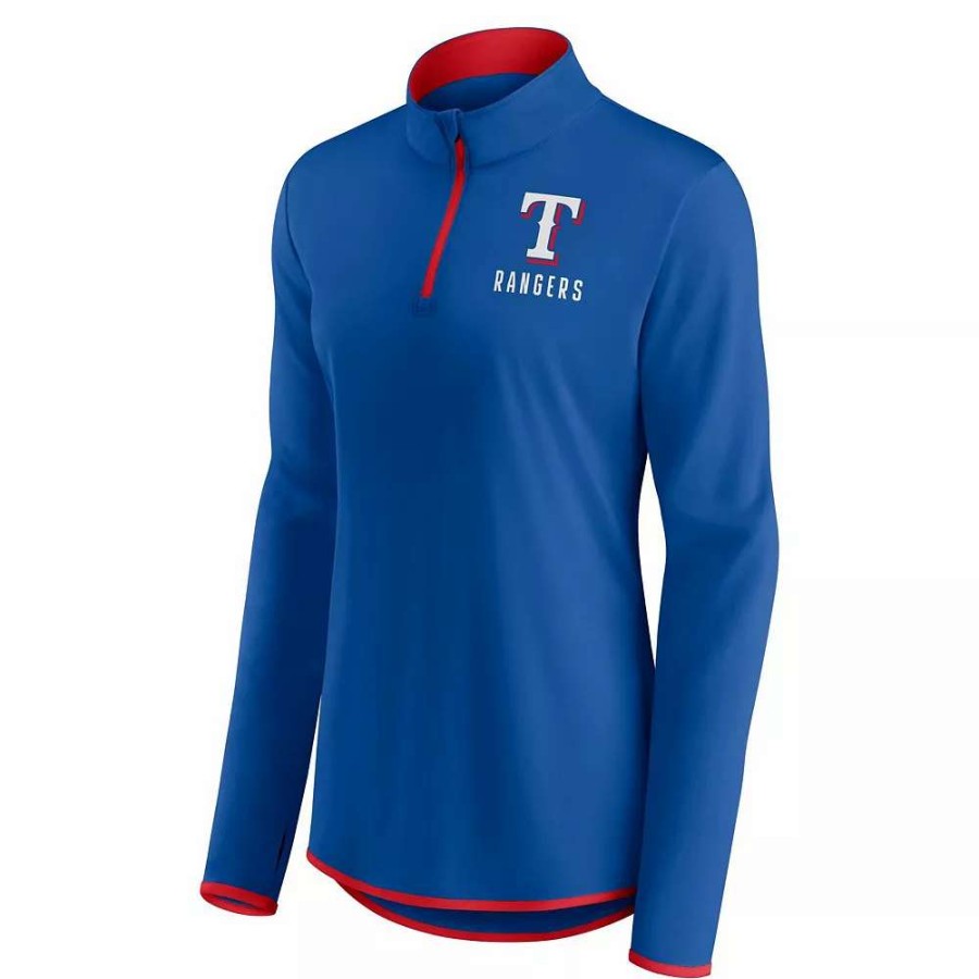 Outerwear * | Women'S Fanatics Branded Royal Texas Rangers Worth The Drive Quarter-Zip Jacket