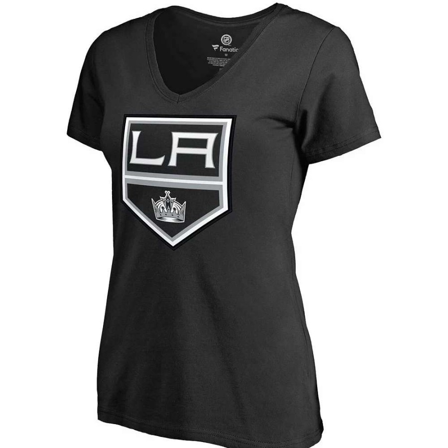 Tops * | Women'S Fanatics Branded Anze Kopitar Black Los Angeles Kings Plus Size Backer Name & Number V-Neck T-Shirt