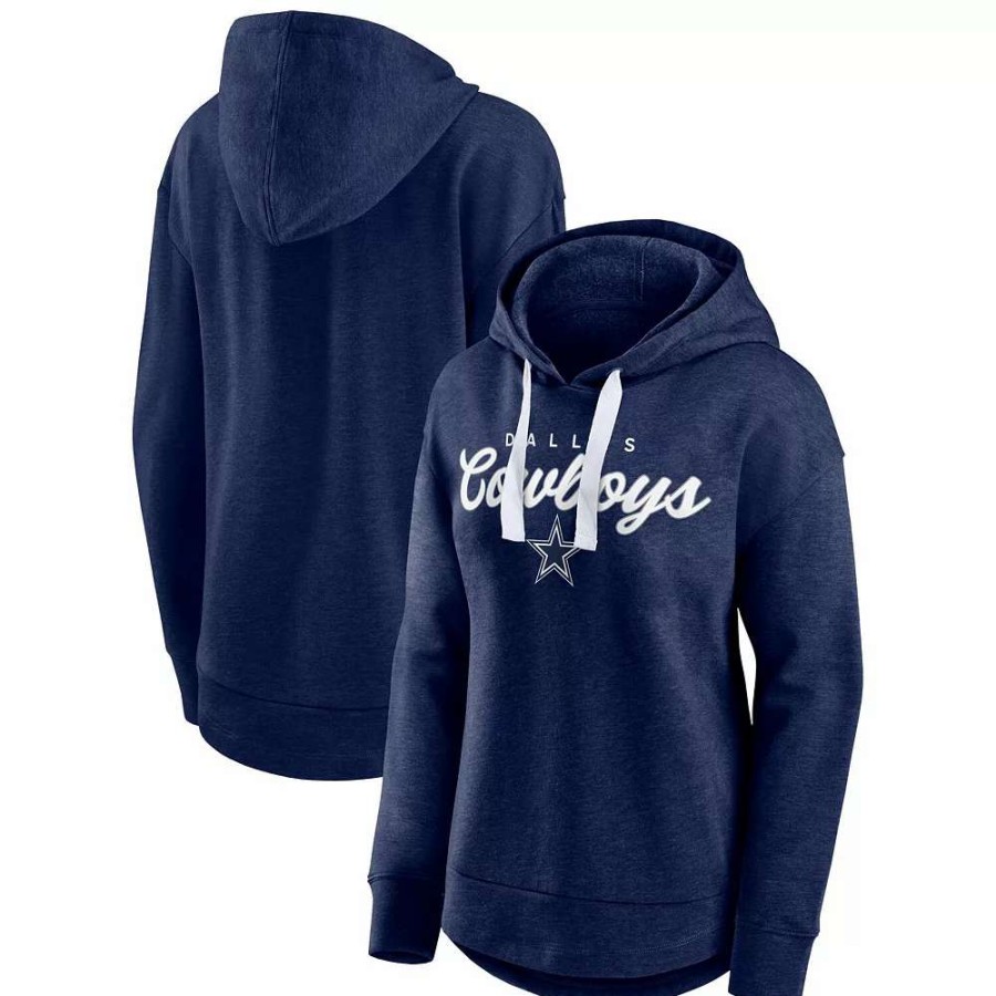 Tops * | Women'S Fanatics Branded Heather Navy Dallas Cowboys Set To Fly Pullover Hoodie