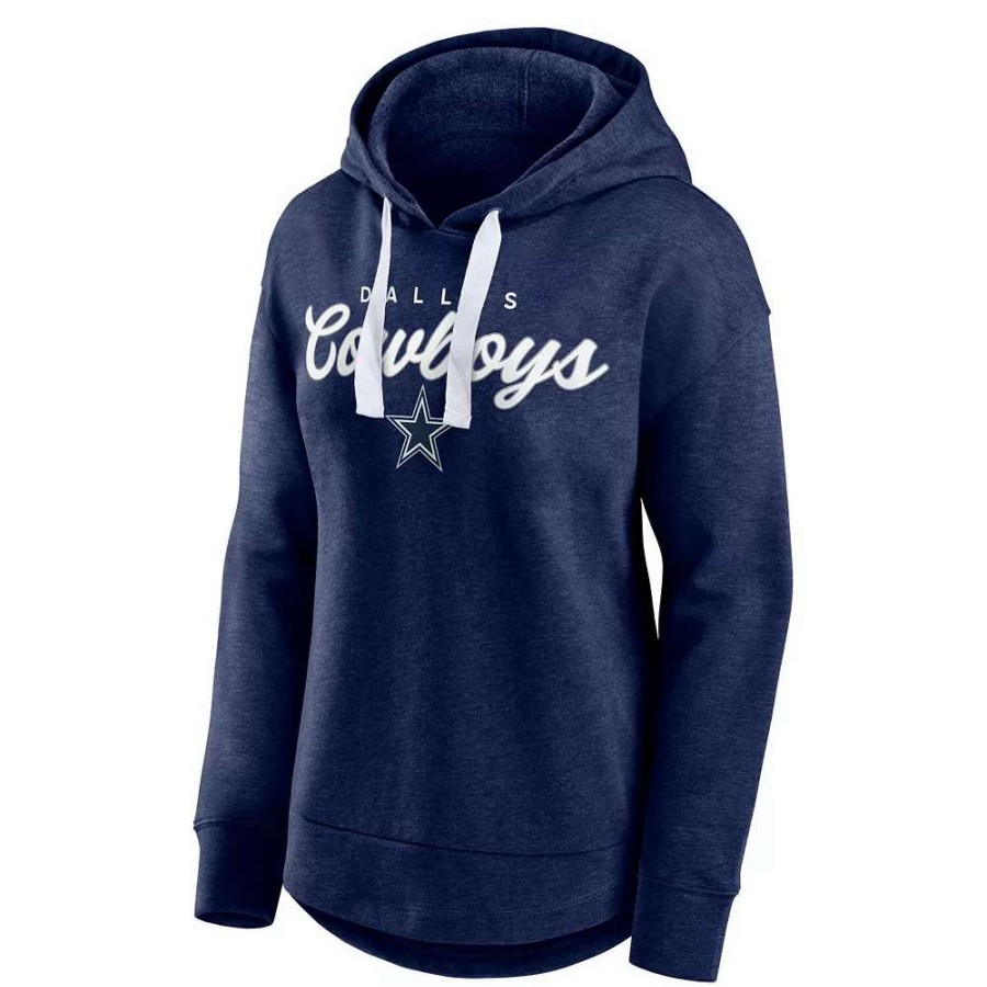 Tops * | Women'S Fanatics Branded Heather Navy Dallas Cowboys Set To Fly Pullover Hoodie