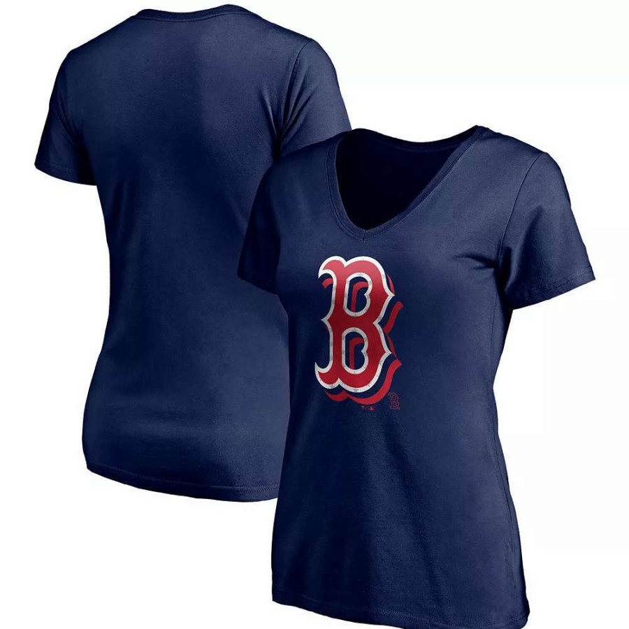 Tops * | Women'S Fanatics Branded Navy Boston Red Sox Red White & Team V-Neck T-Shirt