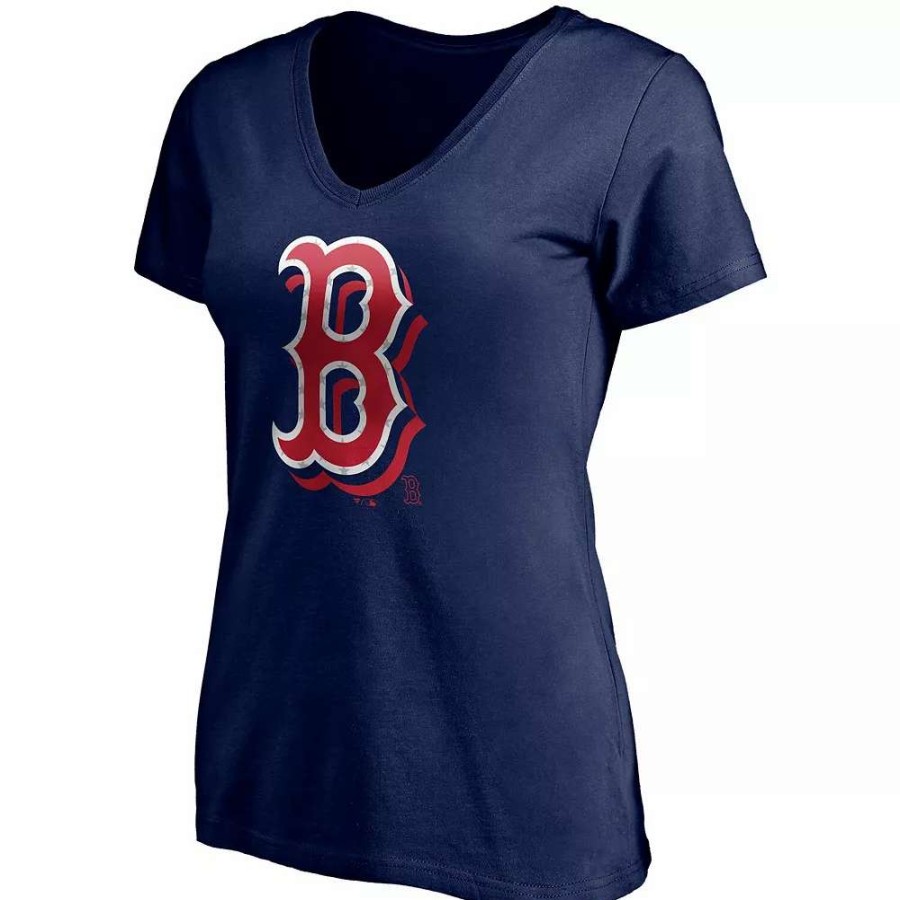 Tops * | Women'S Fanatics Branded Navy Boston Red Sox Red White & Team V-Neck T-Shirt