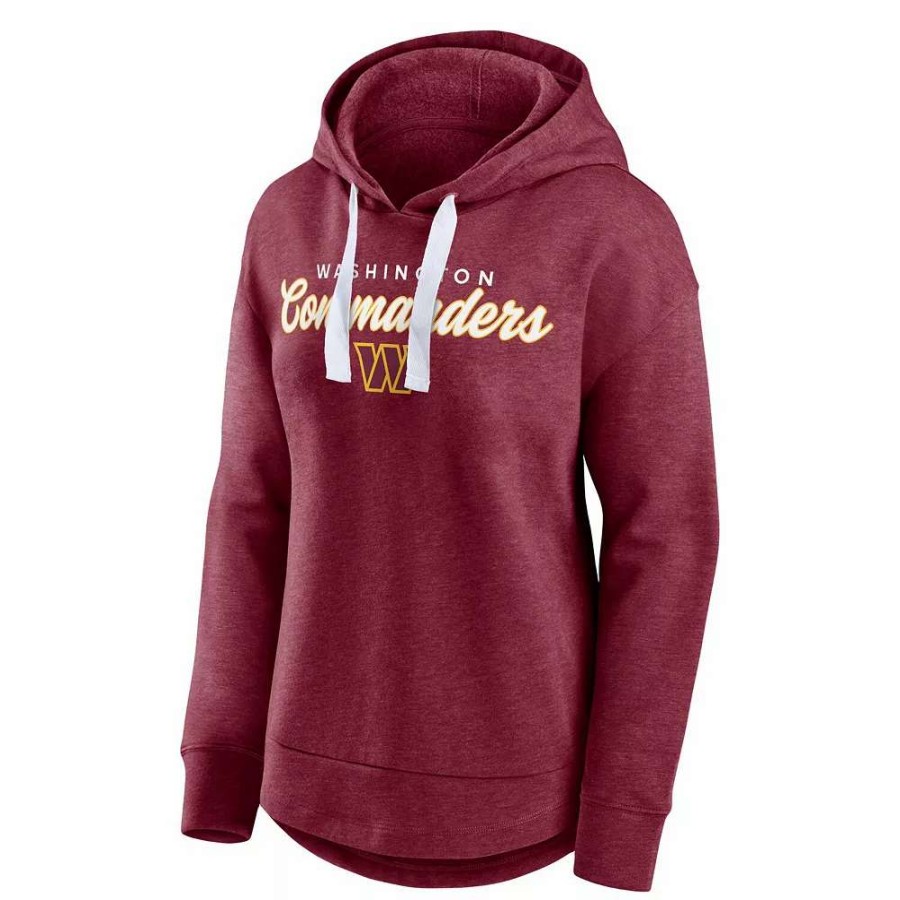 Tops * | Women'S Fanatics Branded Heather Burgundy Washington Commanders Set To Fly Pullover Hoodie