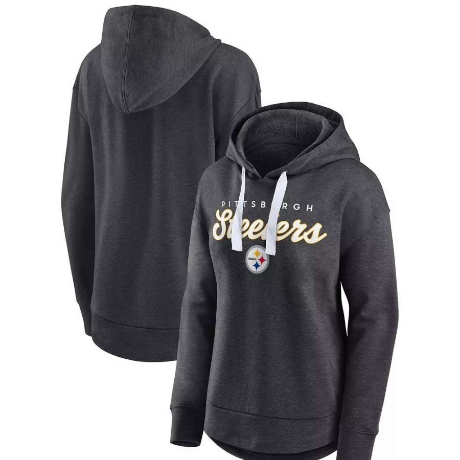 Tops * | Women'S Fanatics Branded Heather Charcoal Pittsburgh Steelers Set To Fly Pullover Hoodie