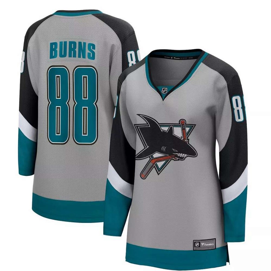 Tops * | Women'S Fanatics Branded Brent Burns Gray San Jose Sharks 2020/21 Special Edition Breakaway Player Jersey