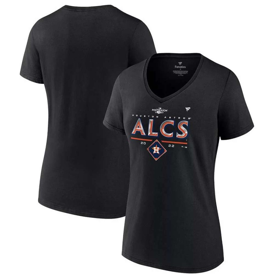 Tops * | Women'S Fanatics Branded Black Houston Astros 2022 Division Series Winner Locker Room V-Neck T-Shirt