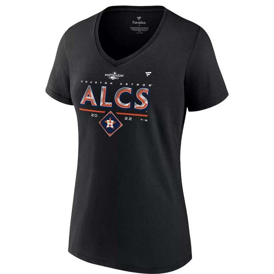 Tops * | Women'S Fanatics Branded Black Houston Astros 2022 Division Series Winner Locker Room V-Neck T-Shirt