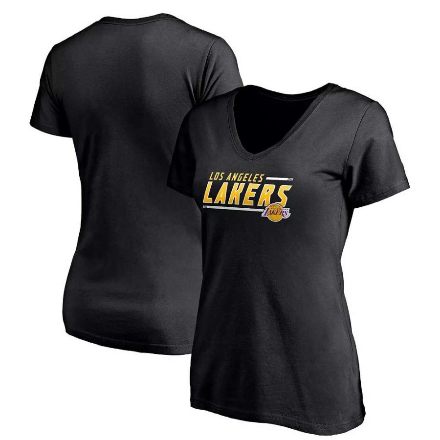 Tops * | Women'S Fanatics Branded Black Los Angeles Lakers Mascot In Bounds V-Neck T-Shirt