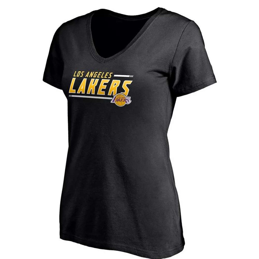 Tops * | Women'S Fanatics Branded Black Los Angeles Lakers Mascot In Bounds V-Neck T-Shirt