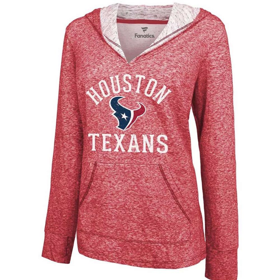 Tops * | Women'S Fanatics Branded Red Houston Texans Doubleface Slub Pullover Hoodie