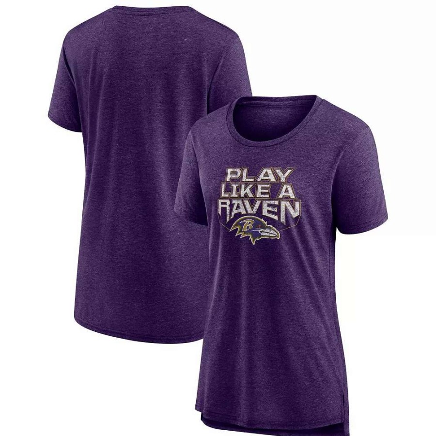 Tops * | Women'S Fanatics Branded Heather Purple Baltimore Ravens Hometown First Down T-Shirt