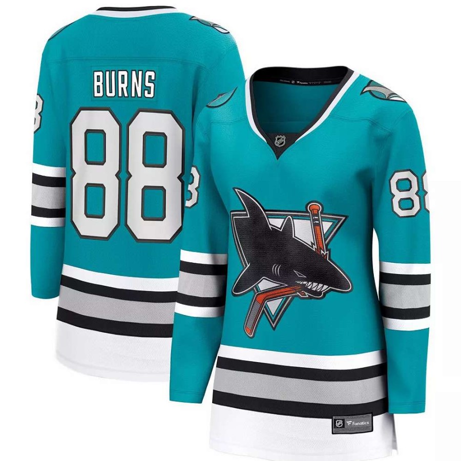 Tops * | Women'S Fanatics Branded Brent Burns Teal San Jose Sharks 30Th Anniversary Premier Breakaway Player Jersey