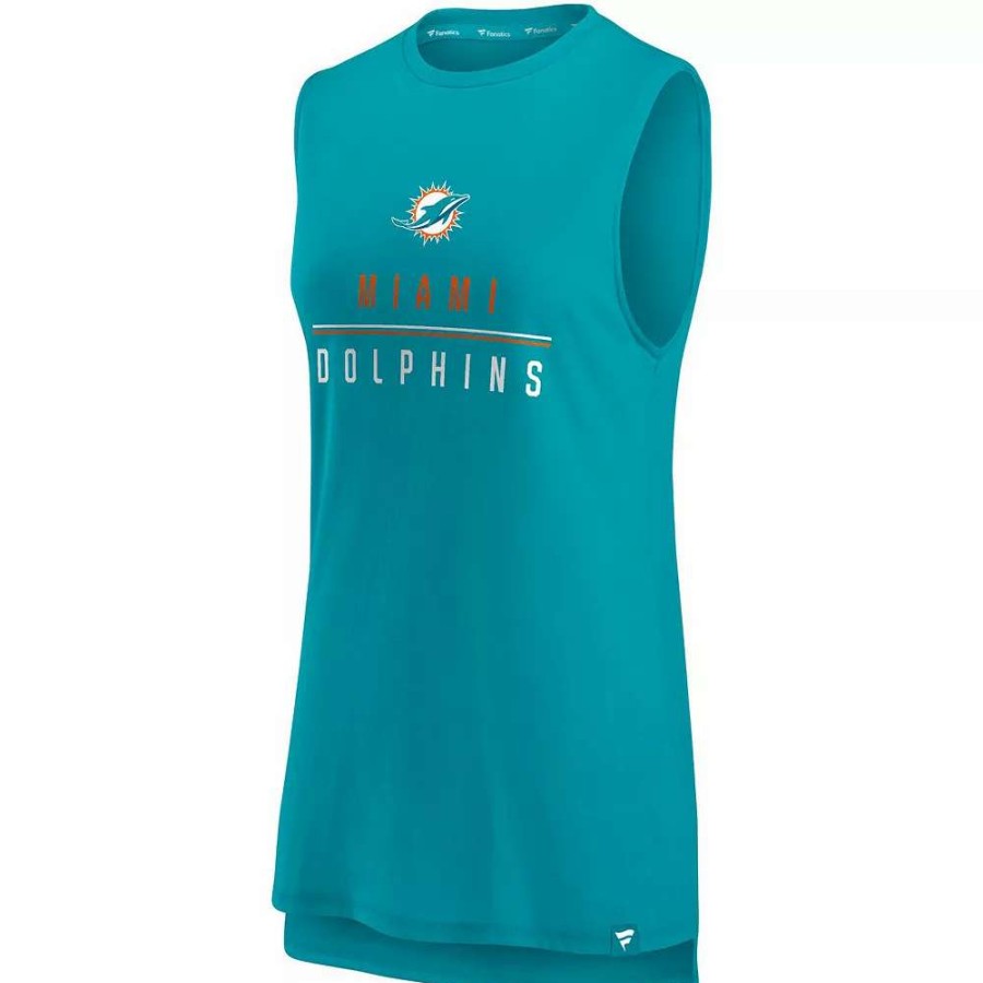 Tops * | Women'S Fanatics Branded Aqua Miami Dolphins True Contender Tank Top