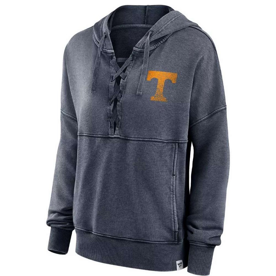 Tops * | Women'S Fanatics Branded Heathered Charcoal Tennessee Volunteers Overall Speed Lace-Up Pullover Hoodie