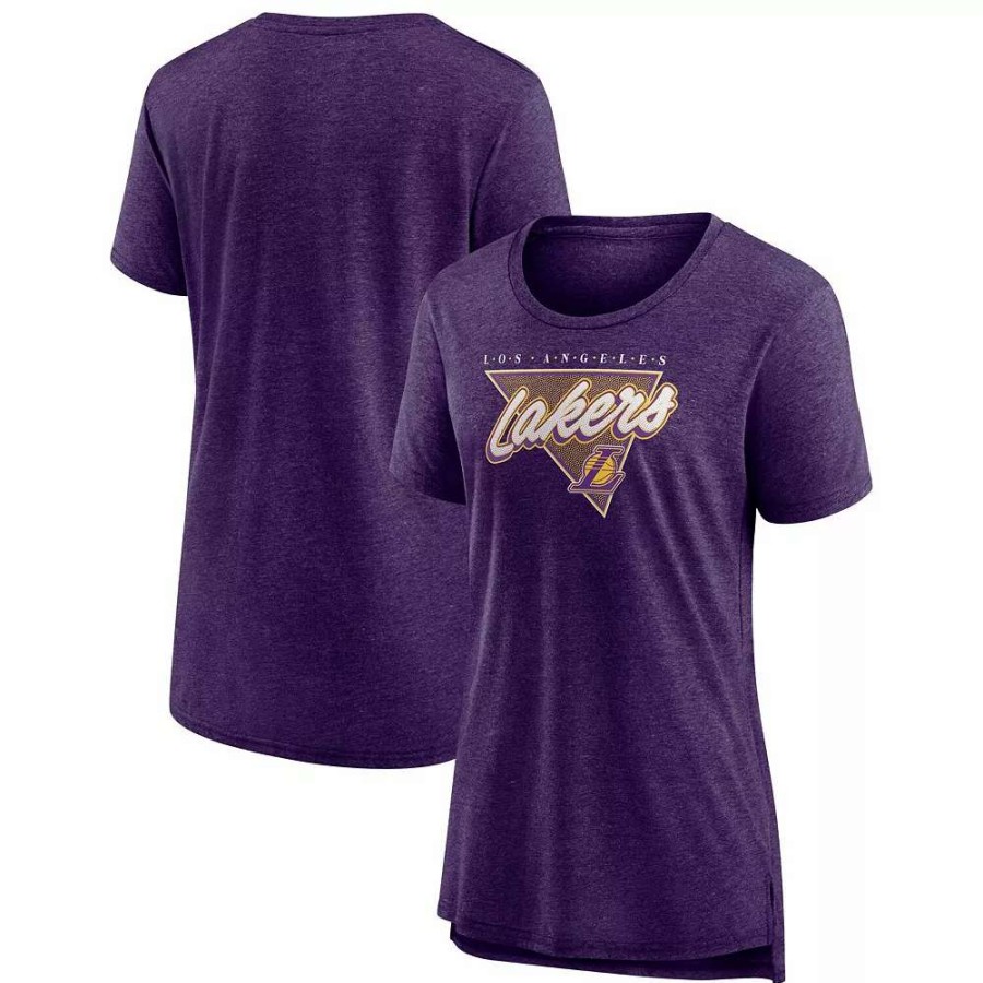 Tops * | Women'S Fanatics Branded Heathered Purple Los Angeles Lakers True Classics Tri-Blend T-Shirt