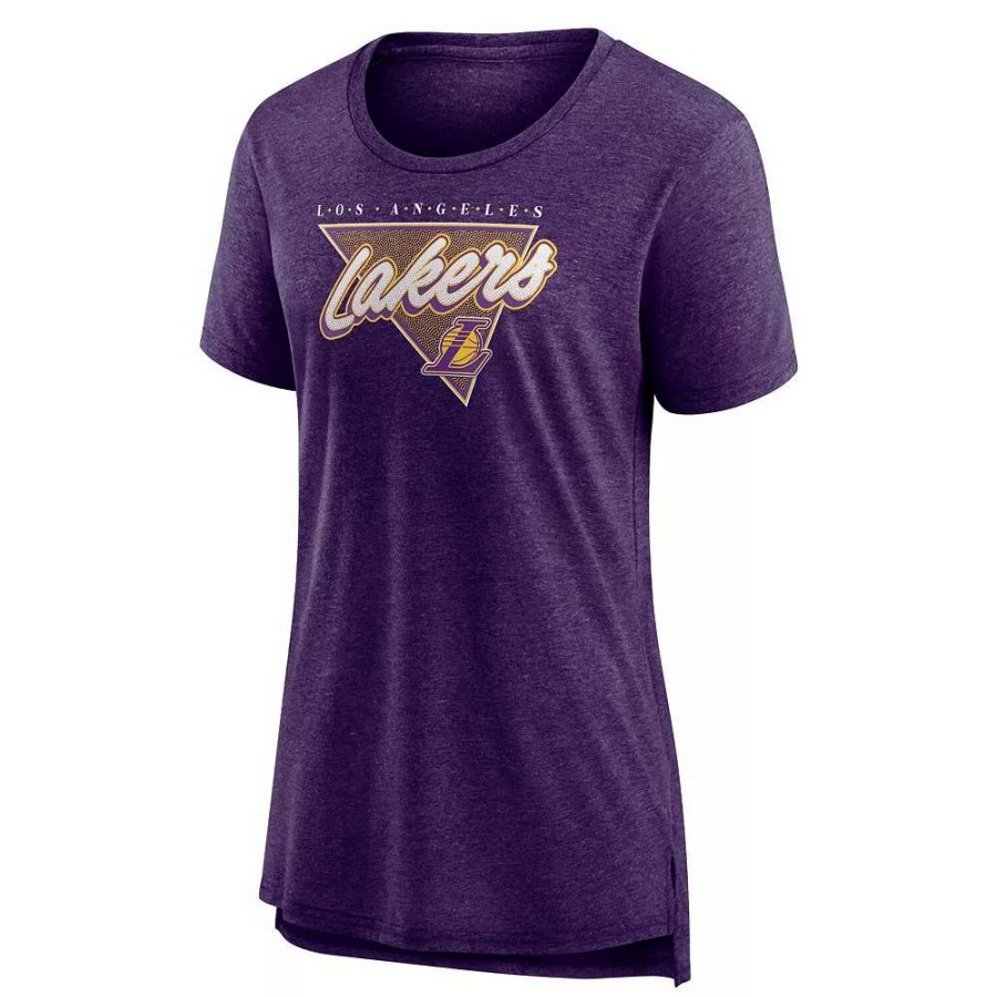 Tops * | Women'S Fanatics Branded Heathered Purple Los Angeles Lakers True Classics Tri-Blend T-Shirt