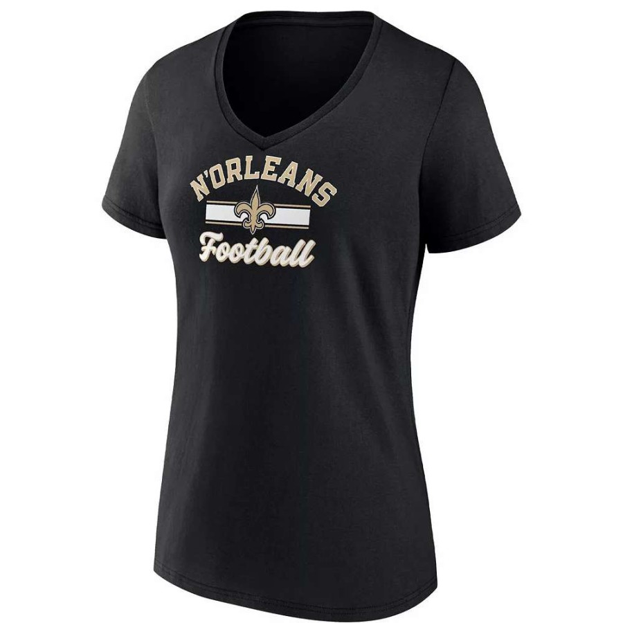 Tops * | Women'S Fanatics Branded Black New Orleans Saints Slogan V-Neck T-Shirt