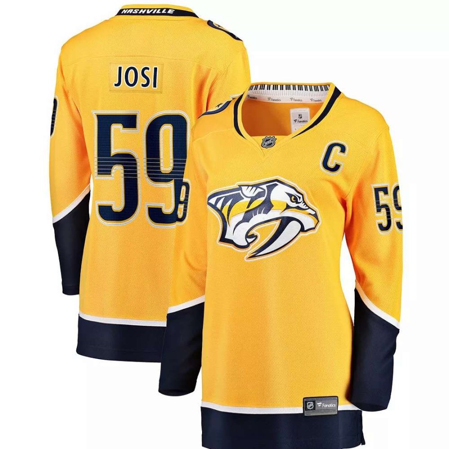 Tops * | Women'S Fanatics Branded Roman Josi Gold Nashville Predators Premier Breakaway Player Jersey