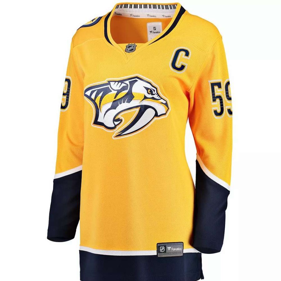 Tops * | Women'S Fanatics Branded Roman Josi Gold Nashville Predators Premier Breakaway Player Jersey