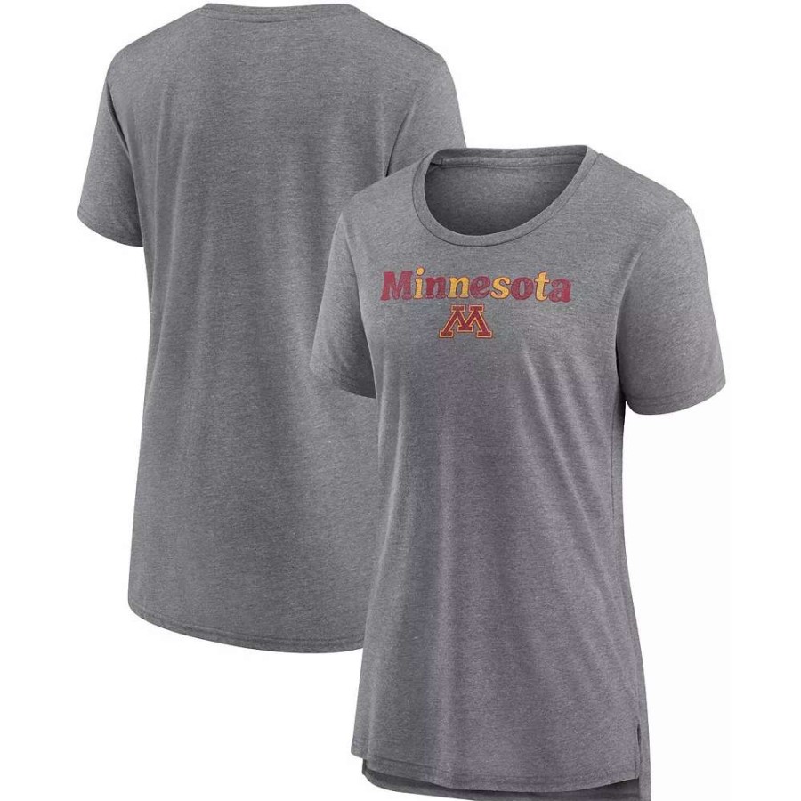 Tops * | Women'S Fanatics Branded Heathered Gray Minnesota Golden Gophers Breakneck Speed Tri-Blend T-Shirt